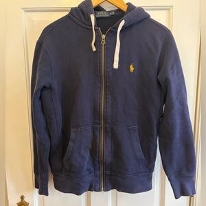 Polo Ralph Lauren Navy Thermal Hooded Hoodie Zip Up Medium Men’s 2000’s Y2K